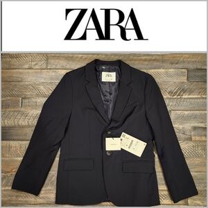 NWT Boys Zara fitted black blazer youth size 8